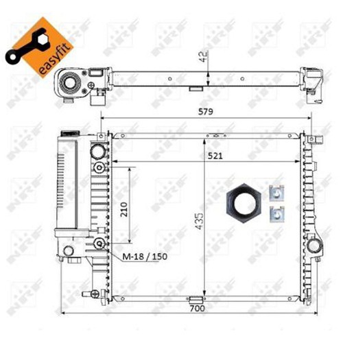 Nrf 50564 kühler motorkühler - 50564,